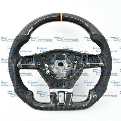 Volkswagen Custom Carbon Fibre Flat Bottom Steering Wheel Transporter T5.1 , MK6 | Multifunctional Version | Deutsche Edition