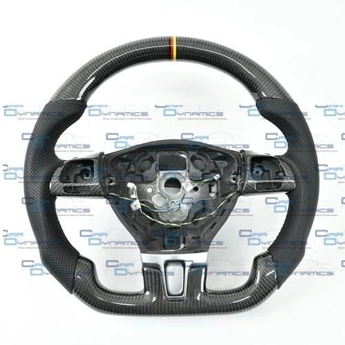 Volkswagen Custom Carbon Fibre Flat Bottom Steering Wheel Transporter T5.1 , MK6 | Multifunctional Version | Deutsche Edition